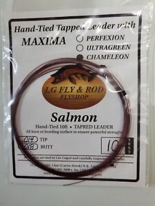 Hand-Tied by LG  Maxima Tapered  Leader " Chameleon color "  10 LB Test , 10 ft