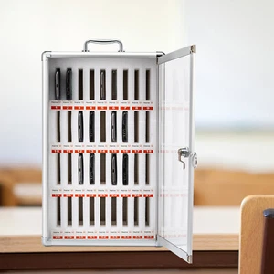 Cell Phones Storage Cabinet Clear Pocket Chart Storage Locker Box 36-Slots w/Key - Picture 1 of 12