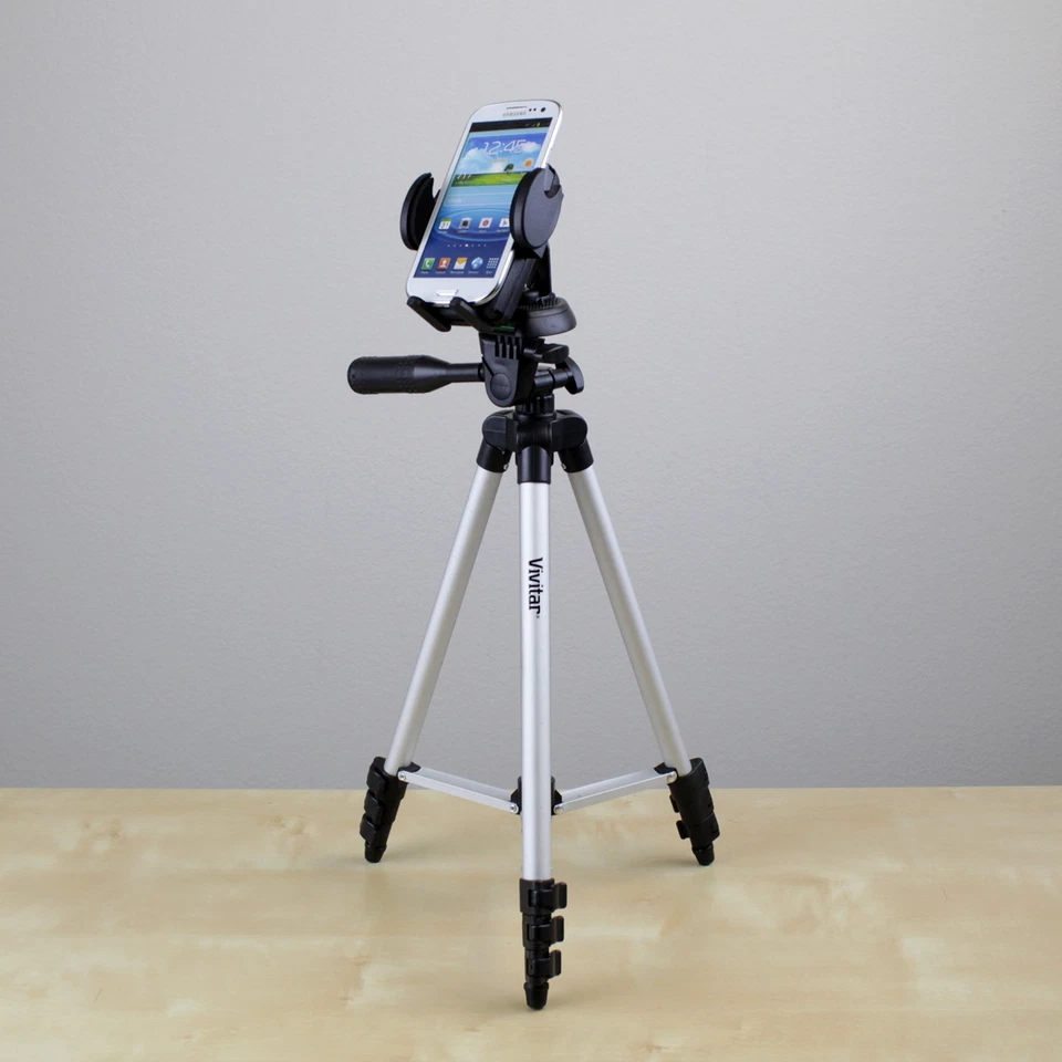 Trípode de 50" con soporte para teléfono celular para teléfono inteligente Samsung Galaxy S3 S4 S5 iPhone 6 Plus Foto 1 de 4