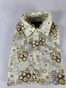 J. Ferrar Button Up Shirt Long Sleeve Med 15-15.5 Daisy Singapore Print New - Picture 1 of 5
