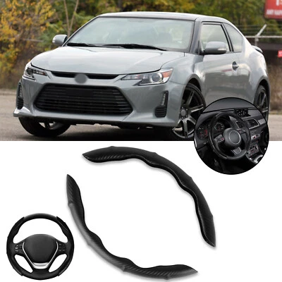 15" For Scion tC FRS Steering Wheel Cover Protector Non-Slip PU Carbon Fiber - Image 1 of 4