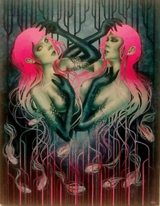 2017 AMERICAN ILLUSTRATOR KELLY MCKERNAN Sd ORIG M/M NUDES IMAGINATIVE REALISM - Picture 1 of 10