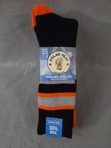 Paquete de 3 calcetines térmicos de lana premium Polar Heat Nanuuq para hombre talla 7-12 NUEVO - Imagen 1 de 6