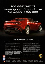 2001 LOTUS ELISE A4 POSTER GLOSS PRINT LAMINATED 11.7"x8.3"