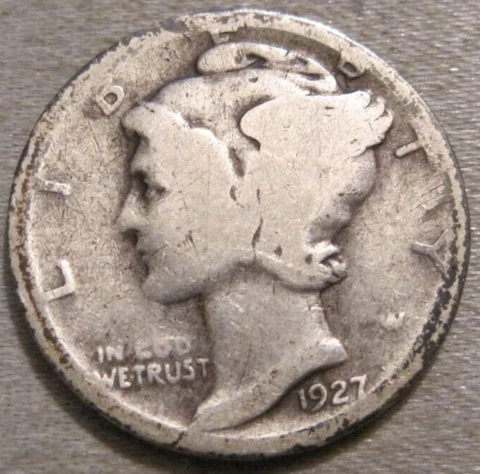 SELLING AS SHOWN - 1927 S MERCURY DIME *** 90% SILVER *** 796 Cover