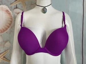 SMART & SEXY MAXIMUM CLEAVAGE UNDERWIRE PUSH UP BRA SZ 36C #SA276 PURPLE EUC - Picture 1 of 9