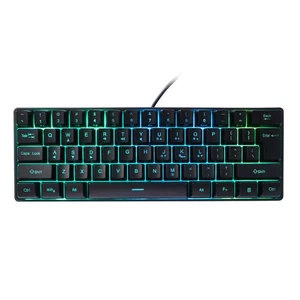 Gaming Keyboard FN Combination Shortcut Keys 61 Keys 5 Adjustable Levels RGB USB - Picture 1 of 24