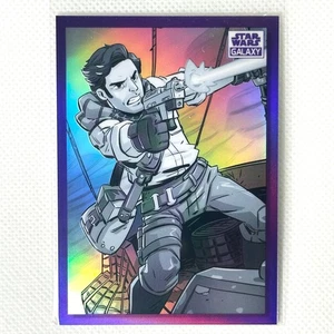 2022 Topps Chrome Star Wars Galaxy #BV-81 Poe Dameron Purple Refractor /50 - Picture 1 of 8