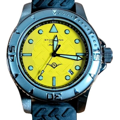 Sturling Original Dive Watch Yellow Dial Black Rubber Strap 40mm - Image 1 of 4