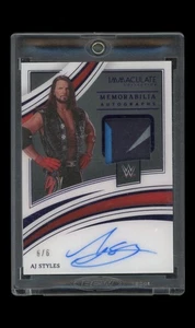 2022 Panini Immaculate WWE AJ Styles 6/6 On Card Auto Patch - Bild 1 von 2