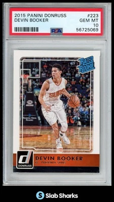 2015 PANINI DONRUSS #223 DEVIN BOOKER RC RATED ROOKIE PSA 10 - Imagem 1 de 4