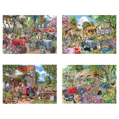 The House of Puzzles Farmer's Friends 4 x BIG 250 Piece Jigsaw Puzzle Multi Pack - Image 1 of 4