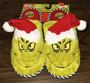 Dr. Seuss How The Grinch Stole Christmas Holiday Slippers Women’s Sz L 9/10 NEW - Picture 1 of 4