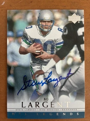 2000 Upper Deck Legends Autographs Steve Largent #SL (AU) Seattle Seahawks - Image 1 of 2
