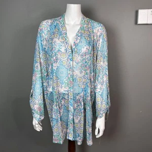 Ruby Rd. top blouse 3x floral pastel colorful light weight NWT - Picture 1 of 15