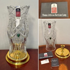 De colección Nuevo con Etiquetas Waterford Cristal THOMAS JEFFERSON Lámpara Huracán Candelabro - Imagen 1 de 23