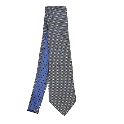 Corbata para hombre Tommy Hilfiger geométrica azul diamantes 100 % seda 3,5"" Foto 1 de 4