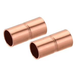 2 pack Straight Copper Coupling Fittings 1/4 Inch ID Welding Joint - Picture 1 of 6
