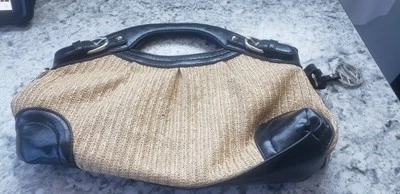 Style & Co Negro Tostado Paja Imitación Cuero Vegano Bolso sin asas Bolso sin correa Foto 1 de 4