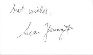 Sean Young Signed 3x5 Index Card Leaf Autographed - Picture 1 of 2