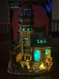 Lemax Spooky Town "Lighthouse Ruins" Rare Light & Animation - Picture 1 of 18