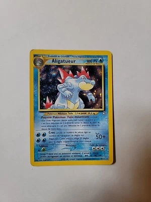Pokémon Neo Genesis Unlimited Holo Feraligatr French MP Condition OC3289 - Image 1 of 2