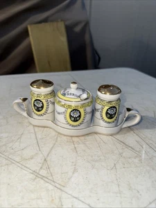 Noritake Morimura Antique Porcelain Condiment Set Japan, Hand Painted 1920's - Picture 1 of 10