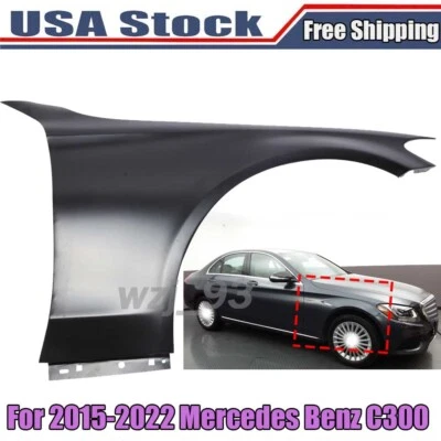 Fender For 2015-2022 Mercedes Benz C300 2017-2023 C43 AMG Primed Front Right - Image 1 of 4