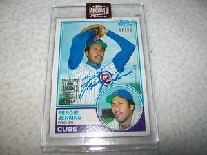 2023 TOPPS ARCHIVES 1983 FERGIE JENKINS AUTOGRAPH AUTO #D12/86 CHICAGO CUBS - Picture 1 of 3