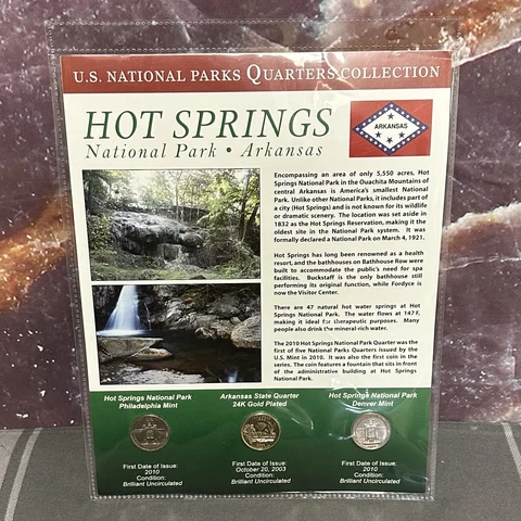 US Hot Springs National Park Quarters Collection Arkansas 2003 Gold-Plated 25C Cover