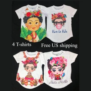 Frida Kahlo T-Shirts Belleza Fashion Girls White Size Small in Total 4 - Picture 1 of 8