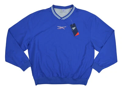 Pullover deportivo para hombre Reebok con logotipo con cuello en V forrado delantero manga larga nuevo con etiquetas Foto 1 de 2