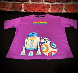 Disney Parks Star Wars Pride R2-D2 & BB-8 Youth Purple T-shirt SZ 3 MOS Nw/oT - Picture 1 of 5