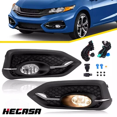 Faros antiniebla con interruptor + bombillas diestro y derecho para Honda Civic cupé de 2 puertas 2014-2015 Foto 1 de 4