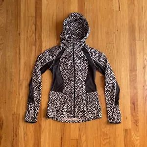 Lululemon Damen Rucksack It Jacke durchgehender Reißverschluss leichtes Gepardenmuster Größe 2 - Bild 1 von 11