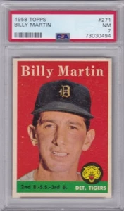 1958 Topps Baseball Billy Martin #271 Tigers PSA 7 *040 - Imagen 1 de 2