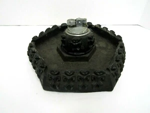VTG 1960's Coco Joe's Hawaii  Lava Table Ashtray Lighter Set Petroglyphs - Picture 1 of 10