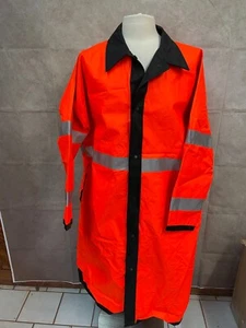 Men's Hi-Vis Orange with Black Coat Jacket Snap Button Front - Picture 1 of 8
