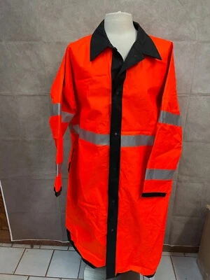 Men's Hi-Vis Orange with Black Coat Jacket Snap Button Front - Image 1 of 4