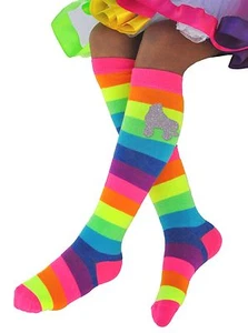 Bubblegum Divas Girls Rainbow Knee High Socks Roller Skating Kids Shoe SZ 1-12 - Picture 1 of 3