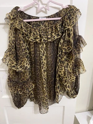 Blusa Moschino Estampado Leopardo Talla 12 Seda Foto 1 de 4
