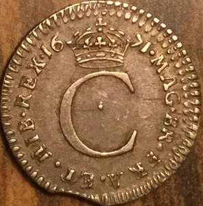 1671 UK GB GREAT BRITAIN MAUNDY SILVER PENNY COIN - Picture 1 of 2