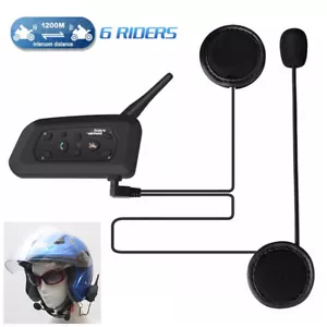 Citofono 800M Bluetooth Casco Motocicletta Citofono BT Auricolare 6 Piloti - Foto 1 di 11