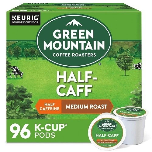 Green Mountain Coffee Roasters Half-Caff Medium Roast Coffee K-Cup pods, 96 ct.