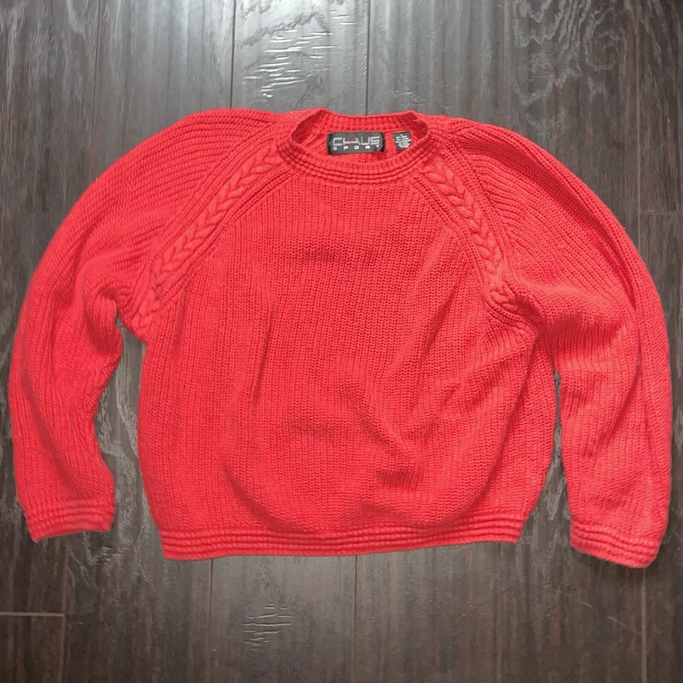 Vintage Chaus Sport Royal Red Long Sleeve Sweater - Size Large - Image 1 of 4