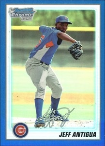 2010 Bowman Chrome Prospects Blue Refractors Card #BCP13 Jeff Antigua /250