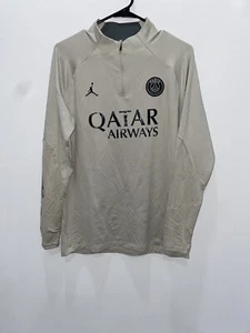 Paris Saint Germain Jordan Tan Training Top Size Large Slim Fit - Picture 1 of 6