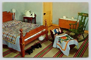 Amish Country schlicht und schick Bauernhof Hauptschlafzimmer Puppenhaus Vintage UNP Postkarte - Bild 1 von 2