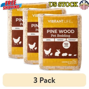 Pine Wood Pet Bedding Eco-Friendly Natural Odor Absorbent Small Pets 3 Pack New - Picture 1 of 7