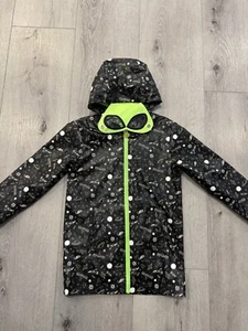 Cat & Jack Black Green Alien Spaceship Hooded Raincoat Jacket W/mask 5T - Picture 1 of 6